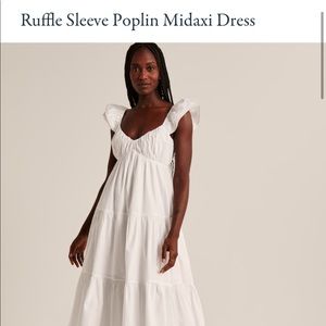 Ruffle Sleeve Poplin Miadaxi Dress